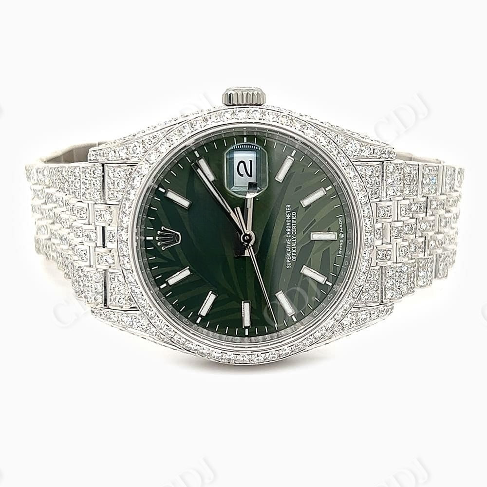 Rolex Green Dial Custom Diamond Watch  customdiamjewel   