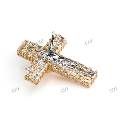 Two Tone Moissanite Diamond Cross Hip Hop Men Pendant hip hop jewelry CustomDiamJewel