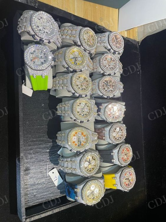 41MM Two Tone Natural Diamond Watch  customdiamjewel   