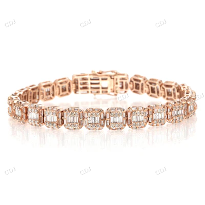 18K Rose Gold CVD Diamond Bracelet For Her hip hop jewelry CustomDiamJewel