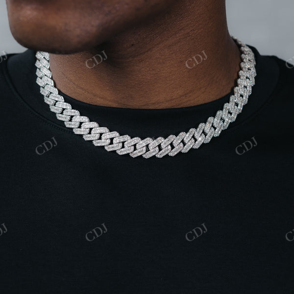 Prong Set Diamond Hip Hop Iced Out Cuban Chain for Men  customdiamjewel   