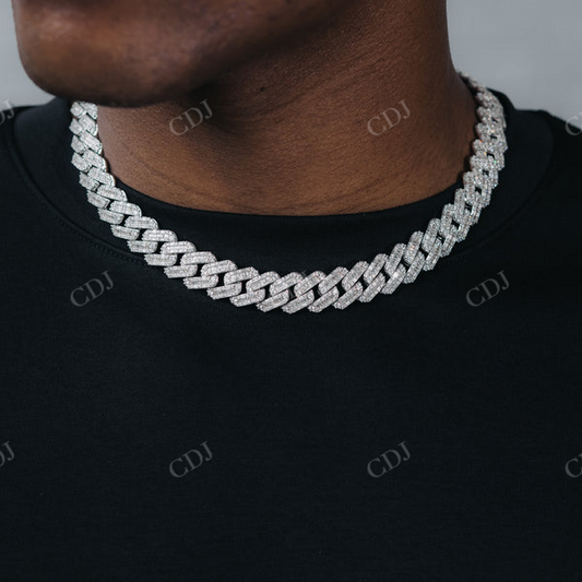 Prong Set Diamond Hip Hop Iced Out Cuban Chain for Men  customdiamjewel   