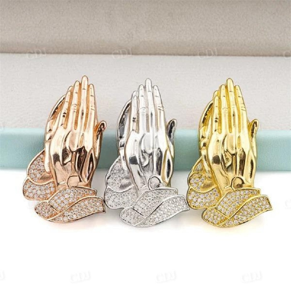 Diamonds Praying Hands Pendant For Men  customdiamjewel   