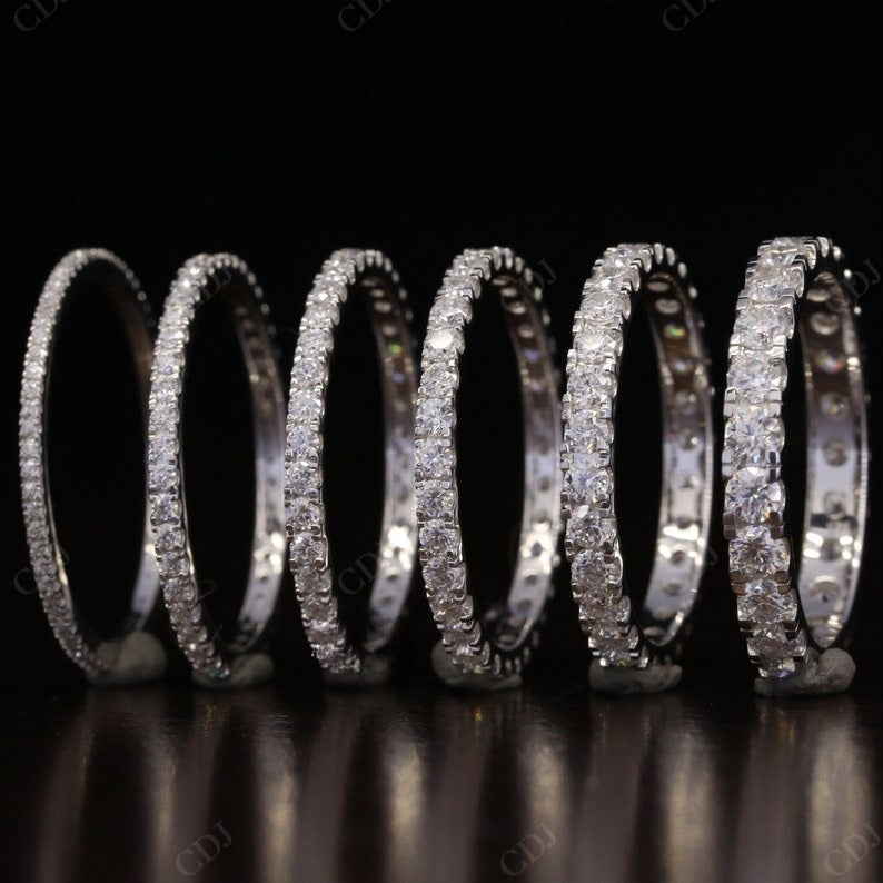 Round Cut Lab Grown Diamond Full Eternity Stackable Matching Wedding Band  customdiamjewel   