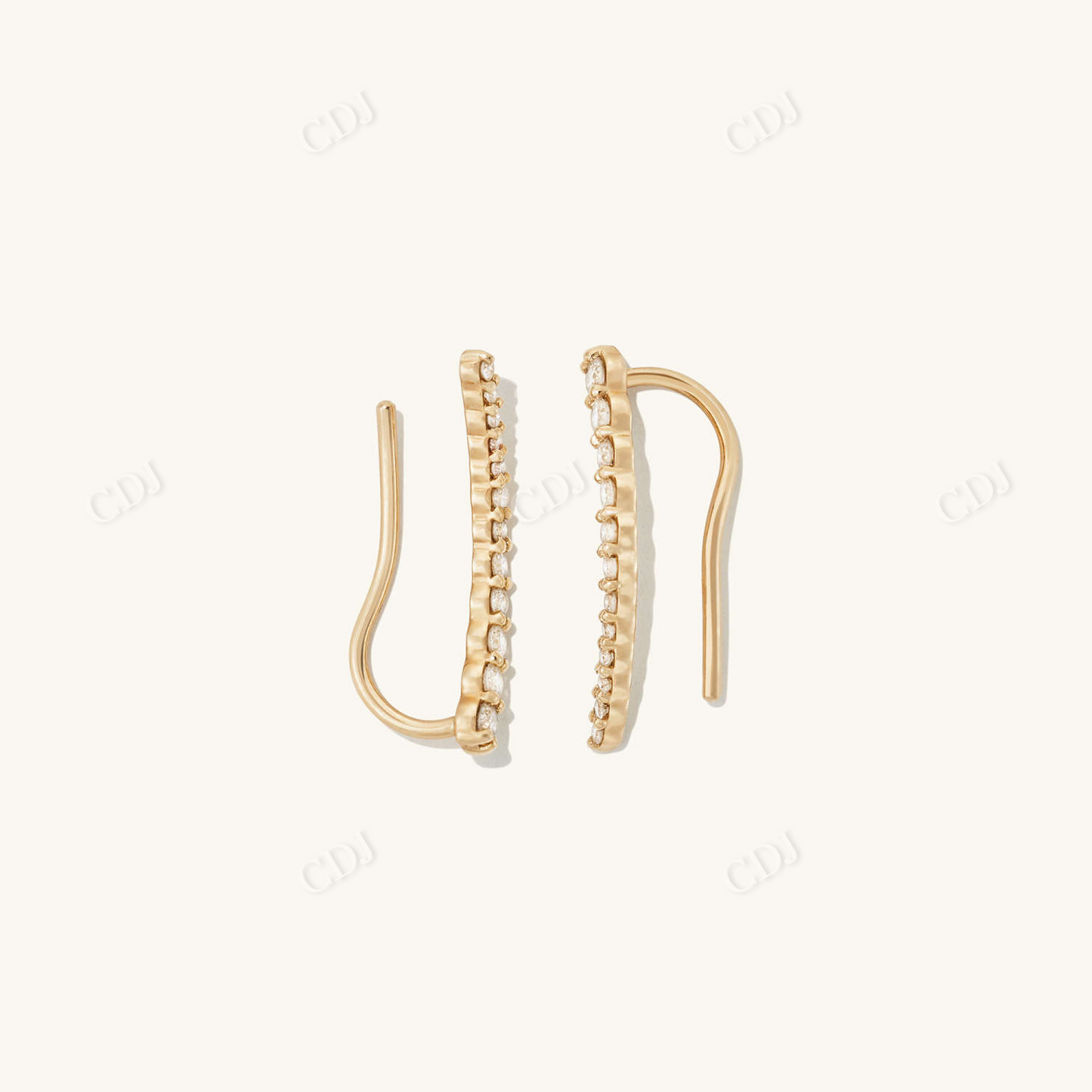 14k Gold Pave Diamond Ear Climbers  customdiamjewel   