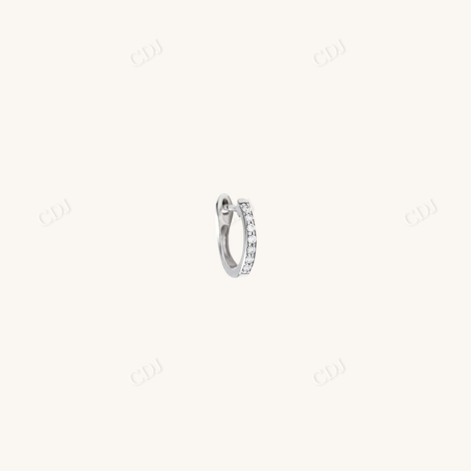 Diamond Eternity Single Hoop Earring  customdiamjewel 10 KT Solid Gold White Gold VVS-EF