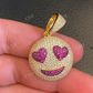 Smiling Face Heart Eyes Emoji Pendant  customdiamjewel   