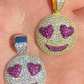 Smiling Face Heart Eyes Emoji Pendant  customdiamjewel   