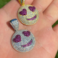 Smiling Face Heart Eyes Emoji Pendant  customdiamjewel   