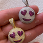 Smiling Face Heart Eyes Emoji Pendant  customdiamjewel   