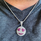 Smiling Face Heart Eyes Emoji Pendant  customdiamjewel   