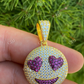 Smiling Face Heart Eyes Emoji Pendant  customdiamjewel   