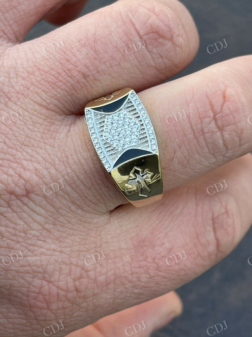 Antique Two Tone Custom Diamond Hip Hop Rings  customdiamjewel   