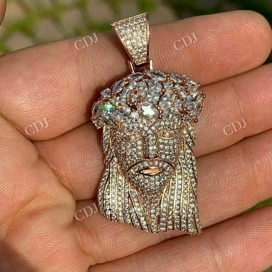 Fully Iced Out Jesus Piece Hip Hop Pendant  customdiamjewel   