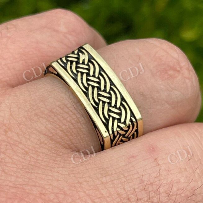 14K Solid Yellow Gold Square Shape Plain Band For Men's  customdiamjewel   