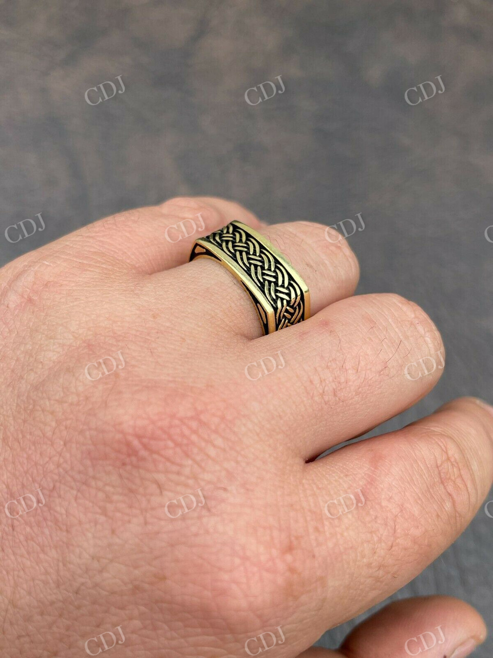 14K Solid Yellow Gold Square Shape Plain Band For Men's  customdiamjewel   