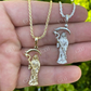 14K Gold Santa Muerte Grim Reaper Death Pendant  customdiamjewel   