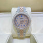 Rolex Jubilee Rose White Blue Arabic Dial Moissanite Watch  customdiamjewel   