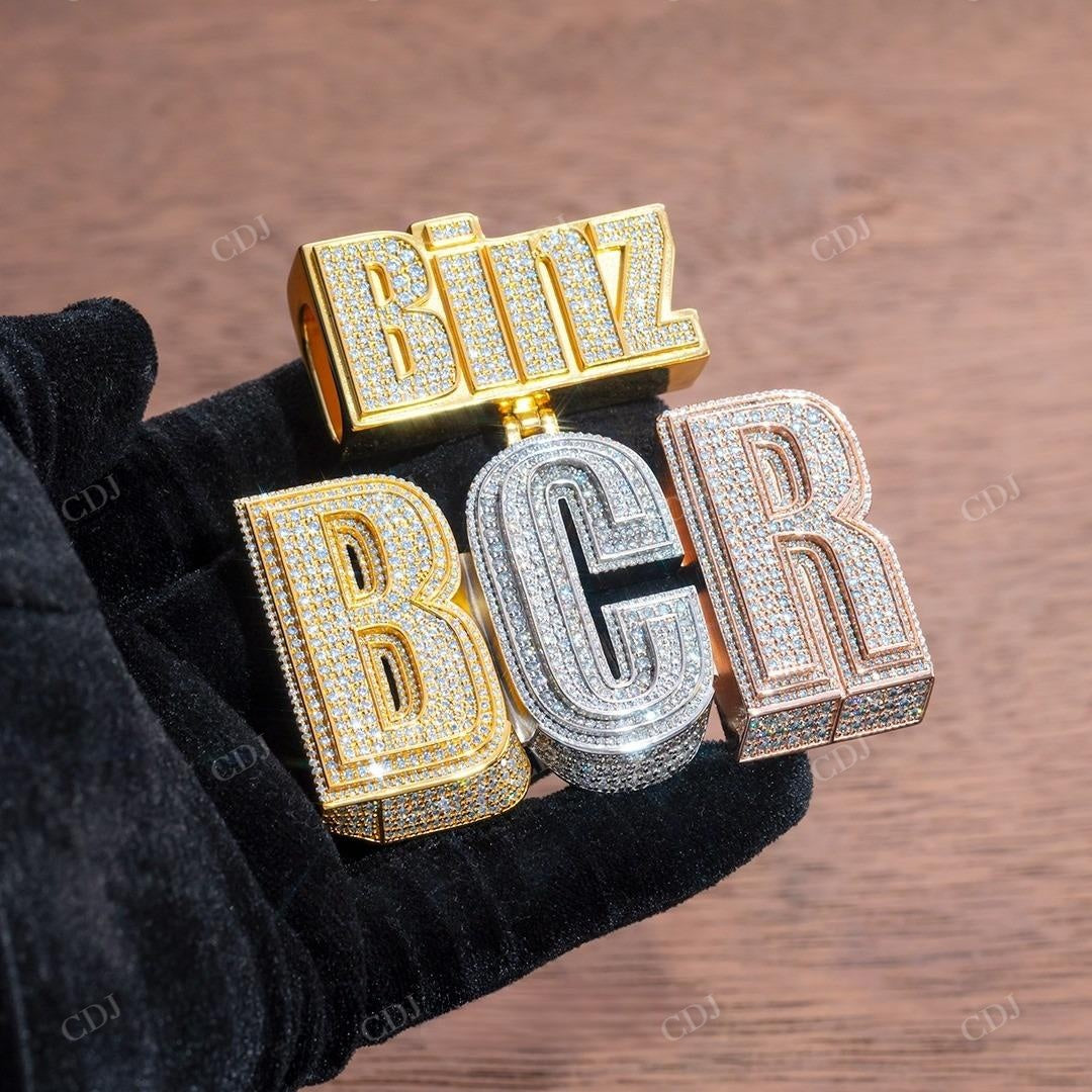 3D BCR Letter Iced Out Diamond Hip Hop Pendant hip hop jewelry customdiamjewel   