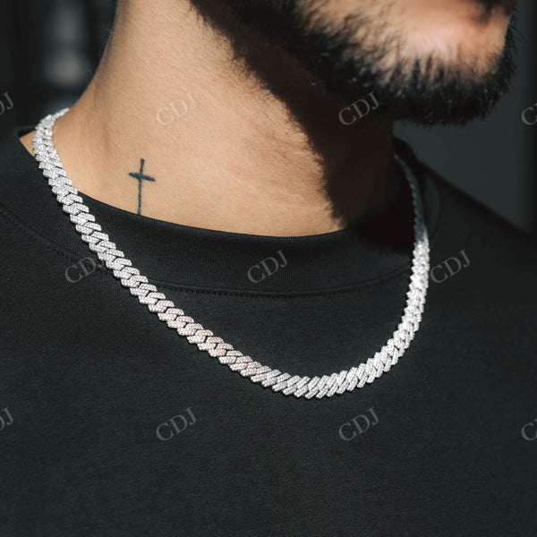 Rapper Style Silver Diamond Cuban Link Chain  customdiamjewel   