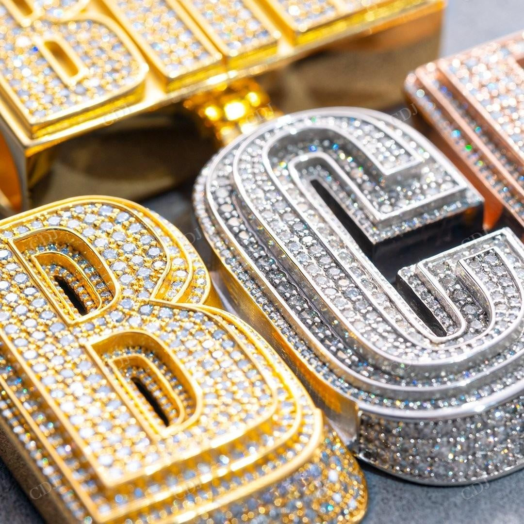 3D BCR Letter Iced Out Diamond Hip Hop Pendant hip hop jewelry customdiamjewel   