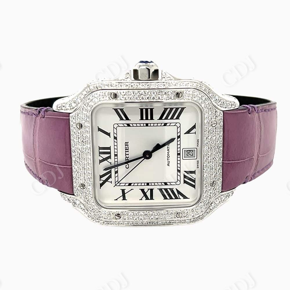 Hip Hop Custom Cartier Diamond Watch  customdiamjewel   