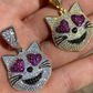 Cat Shaped Heart Eyes Emoji Pendant  customdiamjewel   