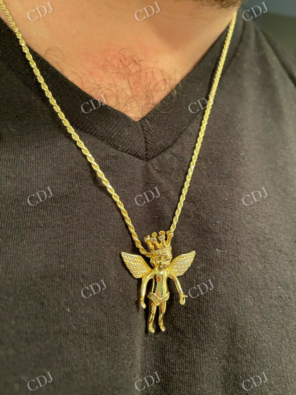 Angel Shape Hip Hop Pendant  customdiamjewel   