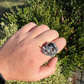 14K White Gold Plain Goth Smoking Hip Hop Ring For Men's  customdiamjewel   