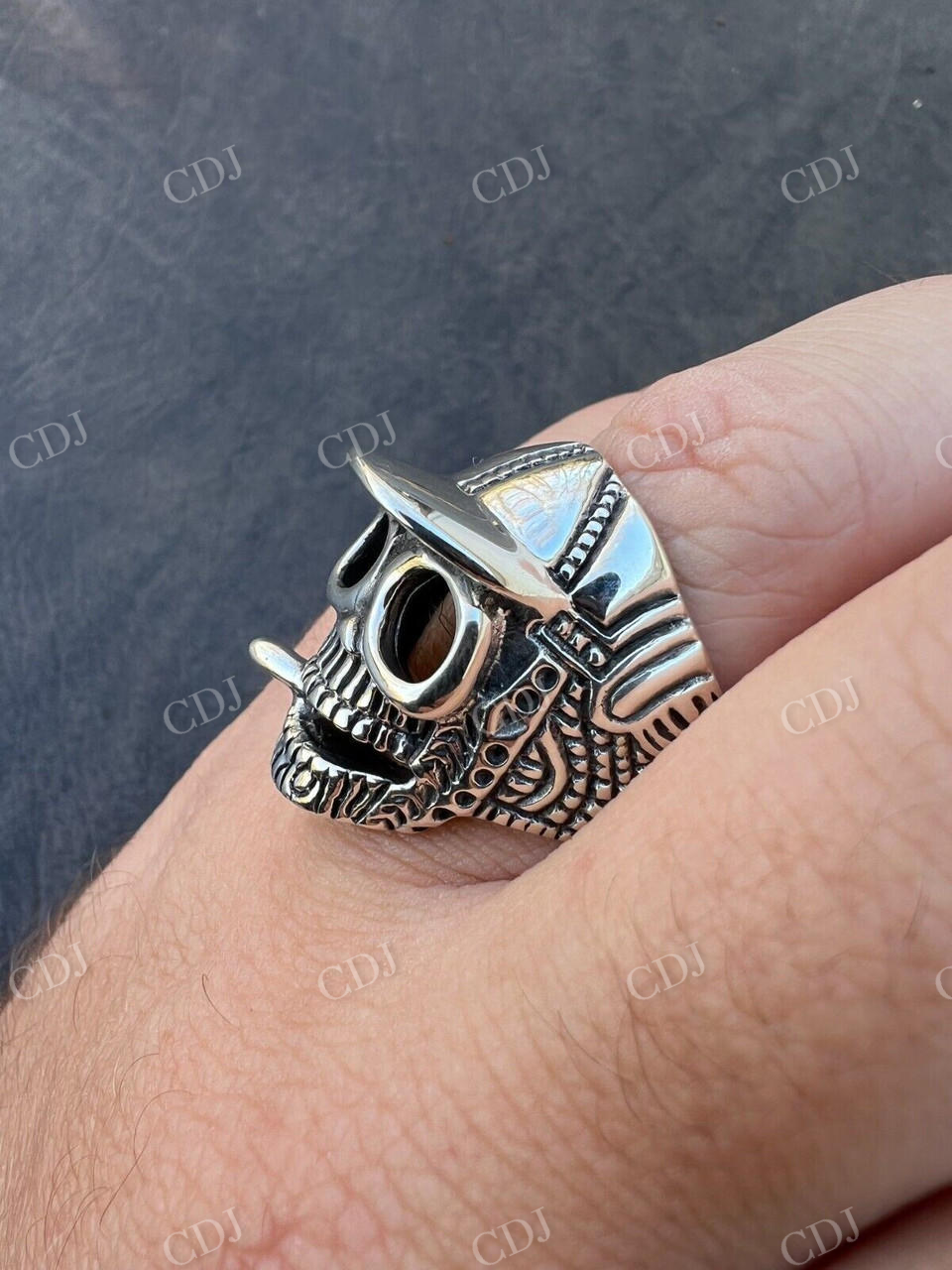 14K White Gold Plain Goth Smoking Hip Hop Ring For Men's  customdiamjewel   