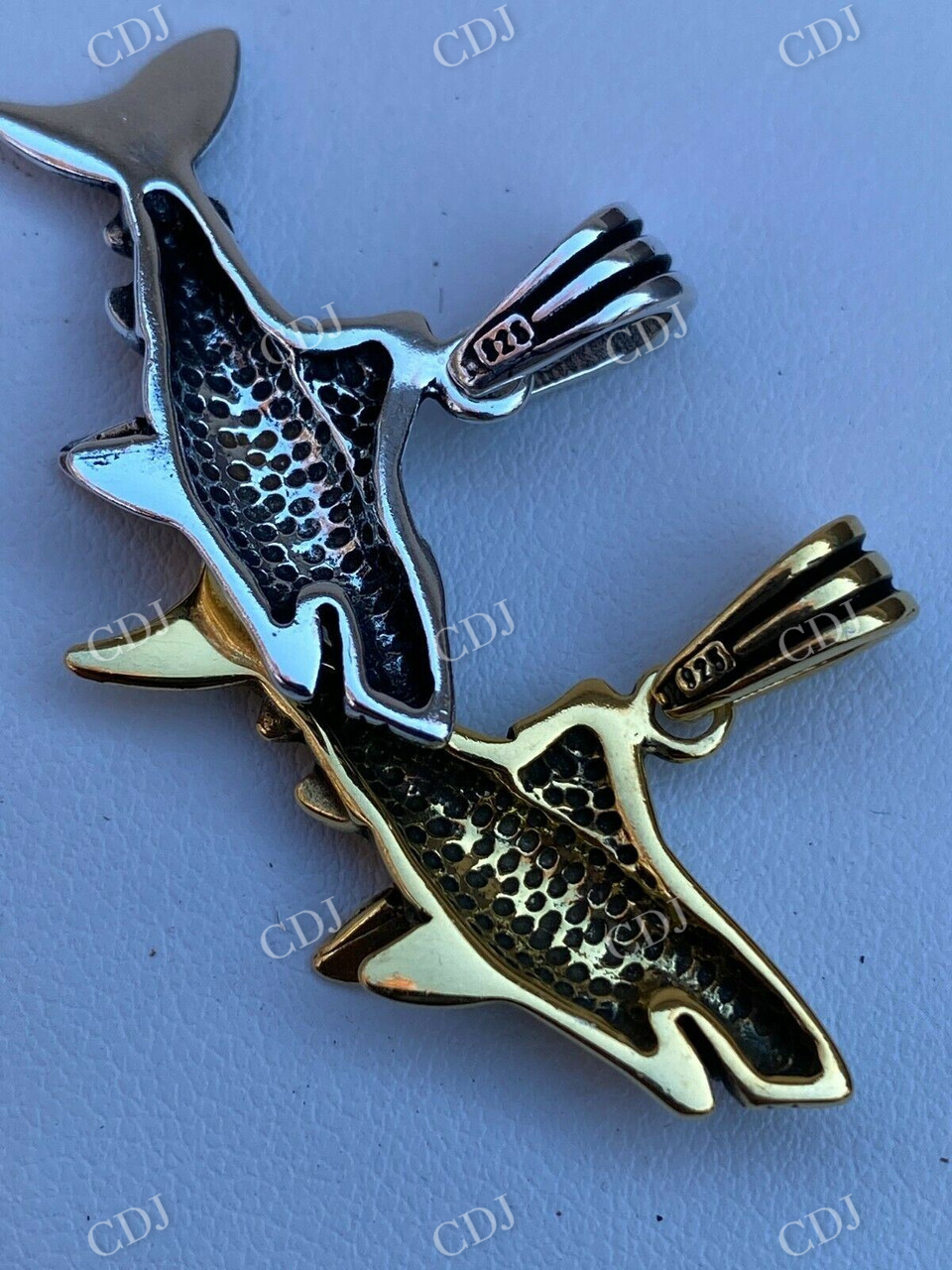 Solid Gold Shark Fish Pendant  customdiamjewel   