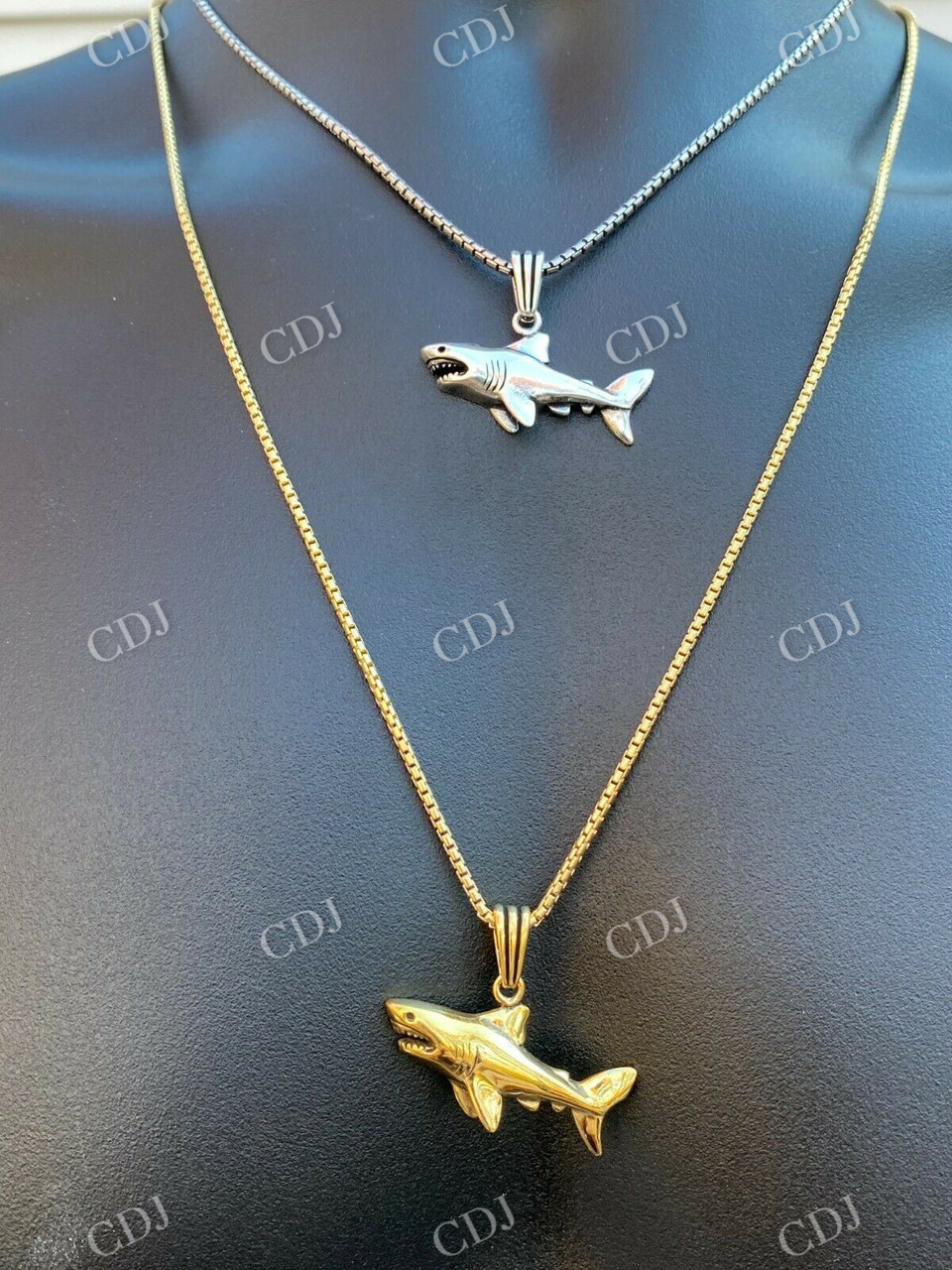 Solid Gold Shark Fish Pendant  customdiamjewel   