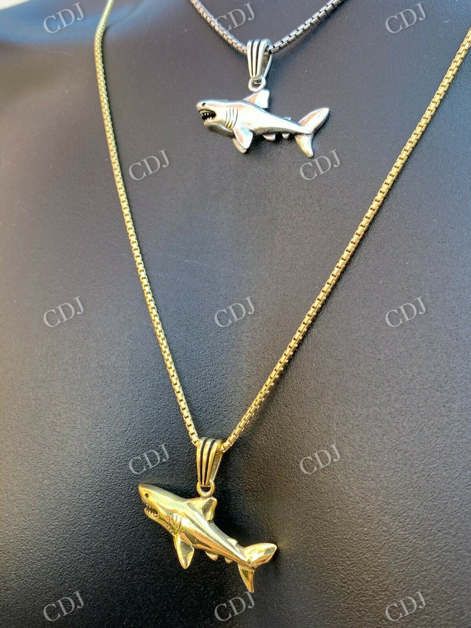 Solid Gold Shark Fish Pendant  customdiamjewel   