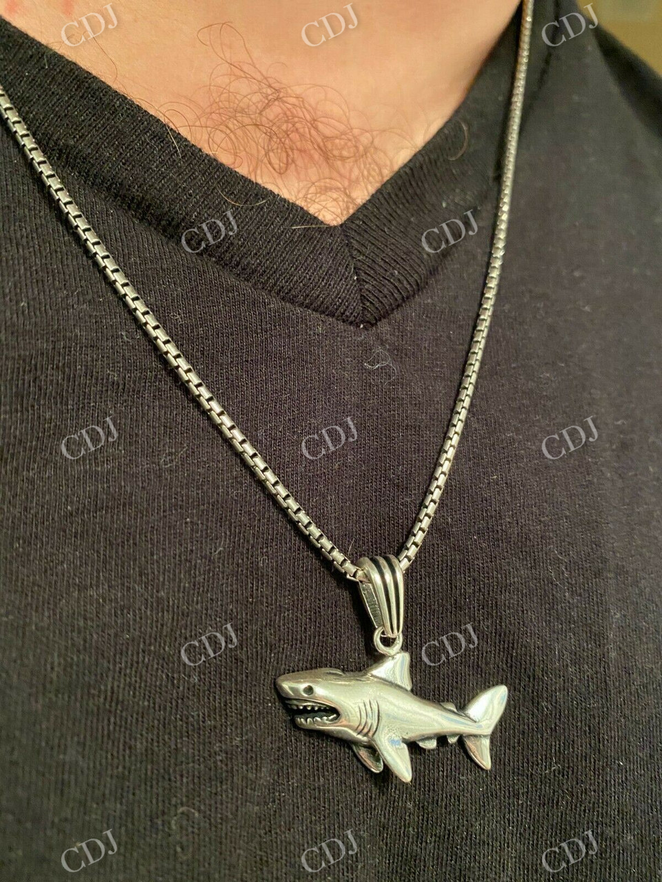 Solid Gold Shark Fish Pendant  customdiamjewel   