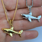 Solid Gold Shark Fish Pendant  customdiamjewel   