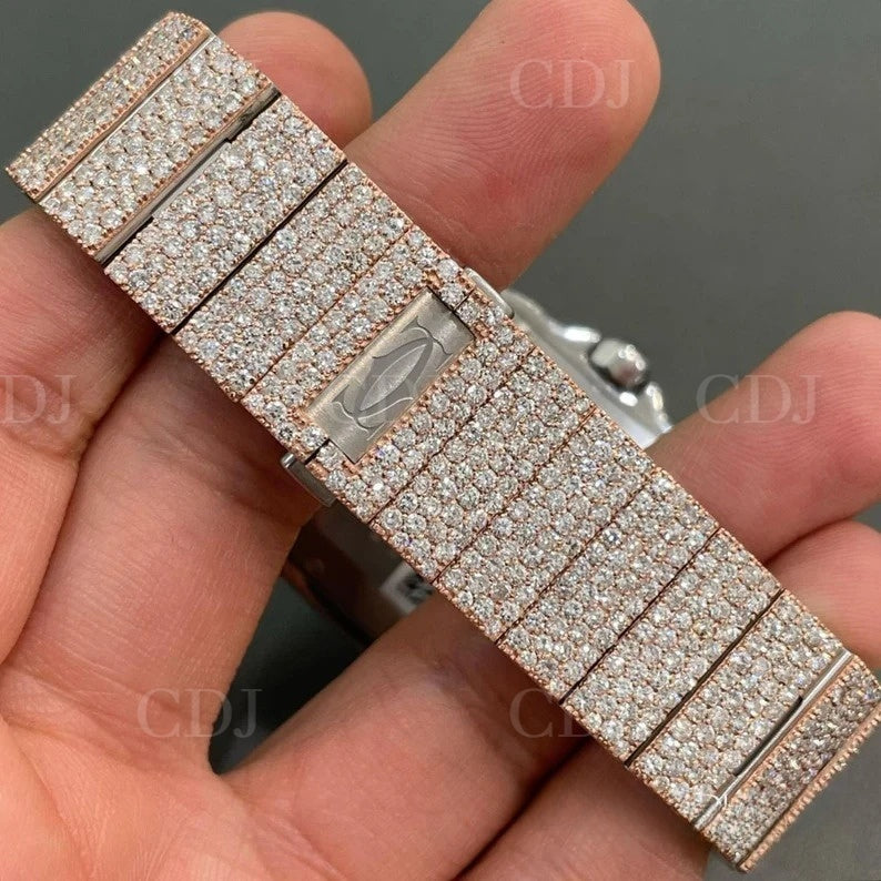 Cartier Hip Hop Wrist Watch Natural Diamond Studded Luxurious Materials Men's Party Watch 24 To 28 Carat (Approx.)  customdiamjewel   