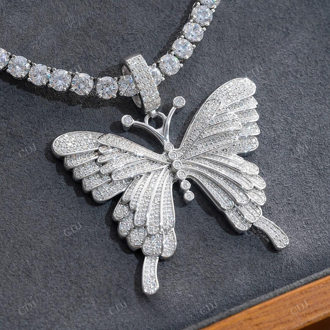 Fully Iced Out Butterfly Diamond Charm Pendant hip hop jewelry customdiamjewel   