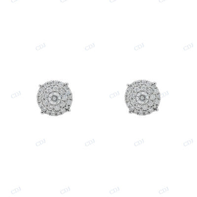 Round Moissanite Custom Diamond Earrings hip hop jewelry CustomDiamJewel