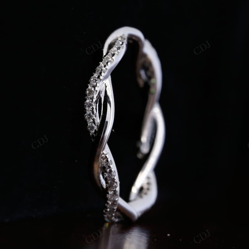 0.30CTW Round Lab Grown Diamond Twisted Wedding Band  customdiamjewel   