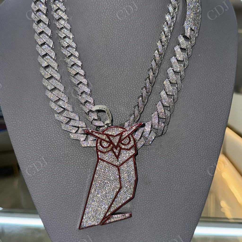 Rapper Hip Hop iced out Owl Pendant Necklace hip hop jewelry CustomDiamJewel   