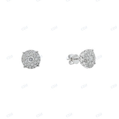 Round Moissanite Custom Diamond Earrings hip hop jewelry CustomDiamJewel