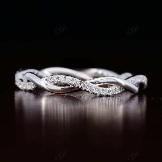 0.30CTW Round Lab Grown Diamond Twisted Wedding Band  customdiamjewel 10KT White Gold VVS-EF