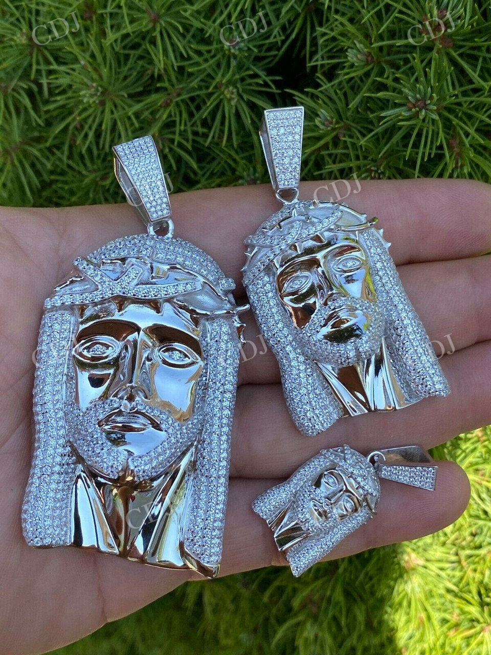 Icy Jesus Piece Flooded Out Diamond Pendant  customdiamjewel   