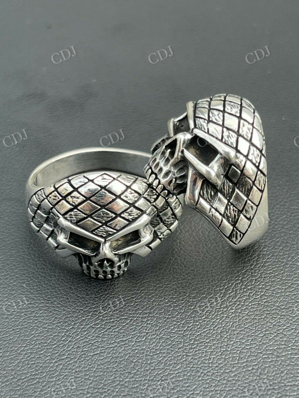 Antique Half Skull Hip Hop Ring  customdiamjewel   