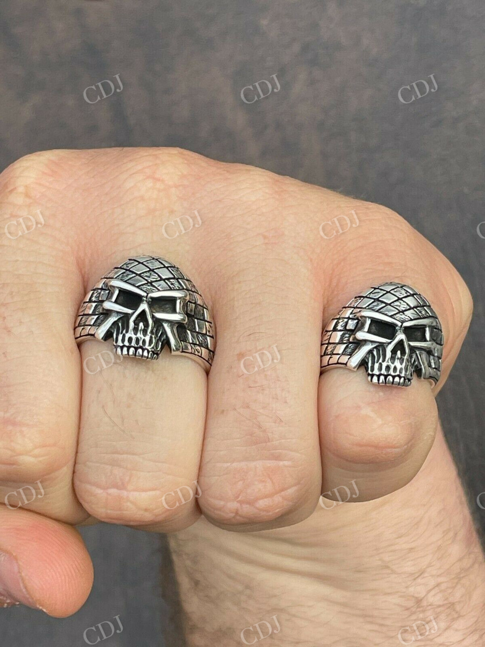 Antique Half Skull Hip Hop Ring  customdiamjewel   