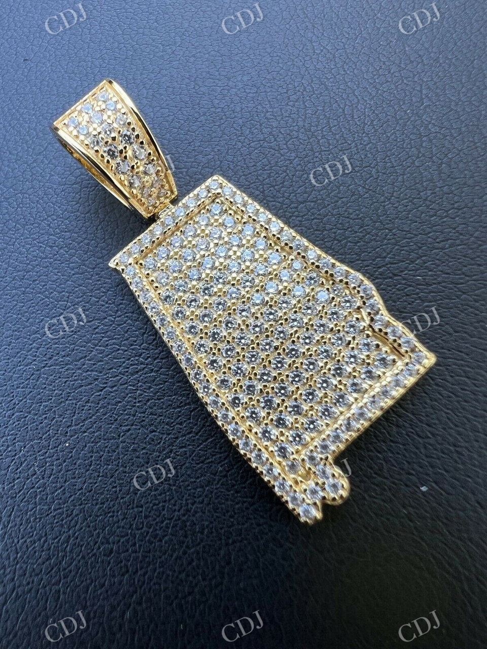 925 Silver Iced Diamond Hip Hop Pendant  customdiamjewel   