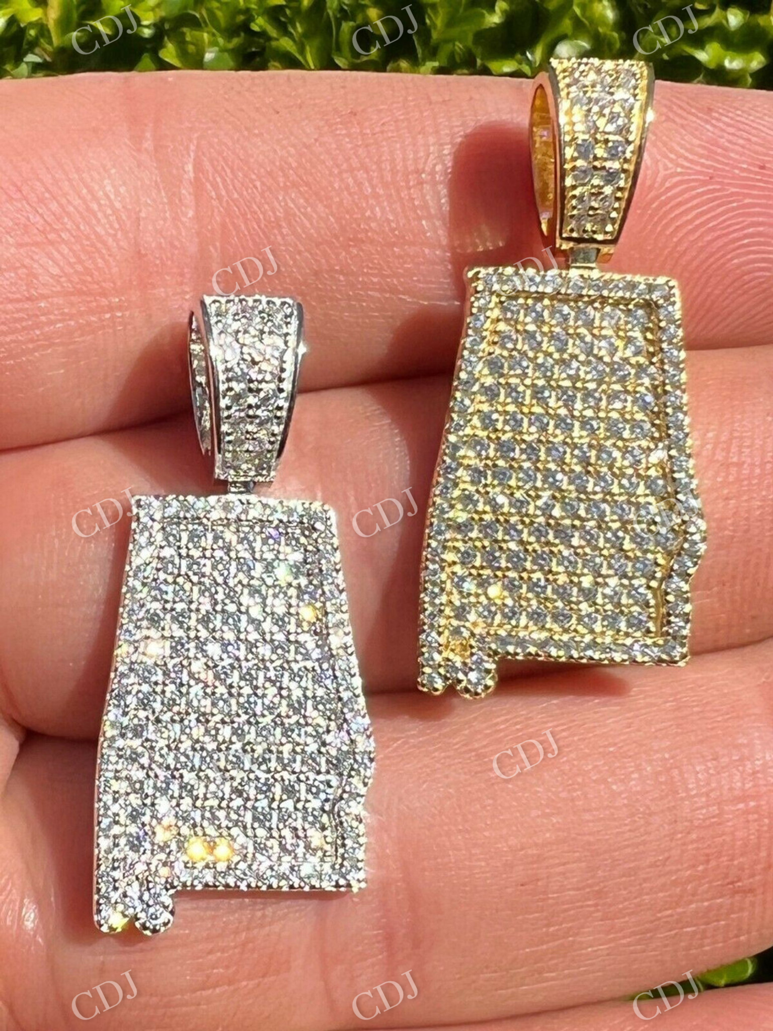 925 Silver Iced Diamond Hip Hop Pendant  customdiamjewel   