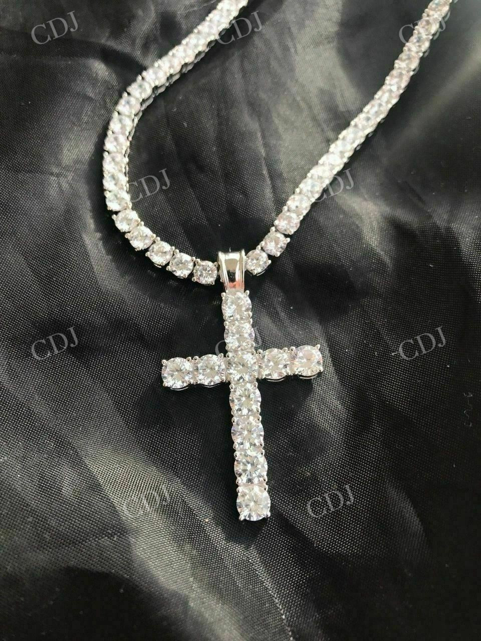 Lab Grown Diamond Cross Pendant For Men  customdiamjewel   