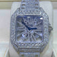 Full White Cartier Skeleton Bust Down Watch  customdiamjewel   