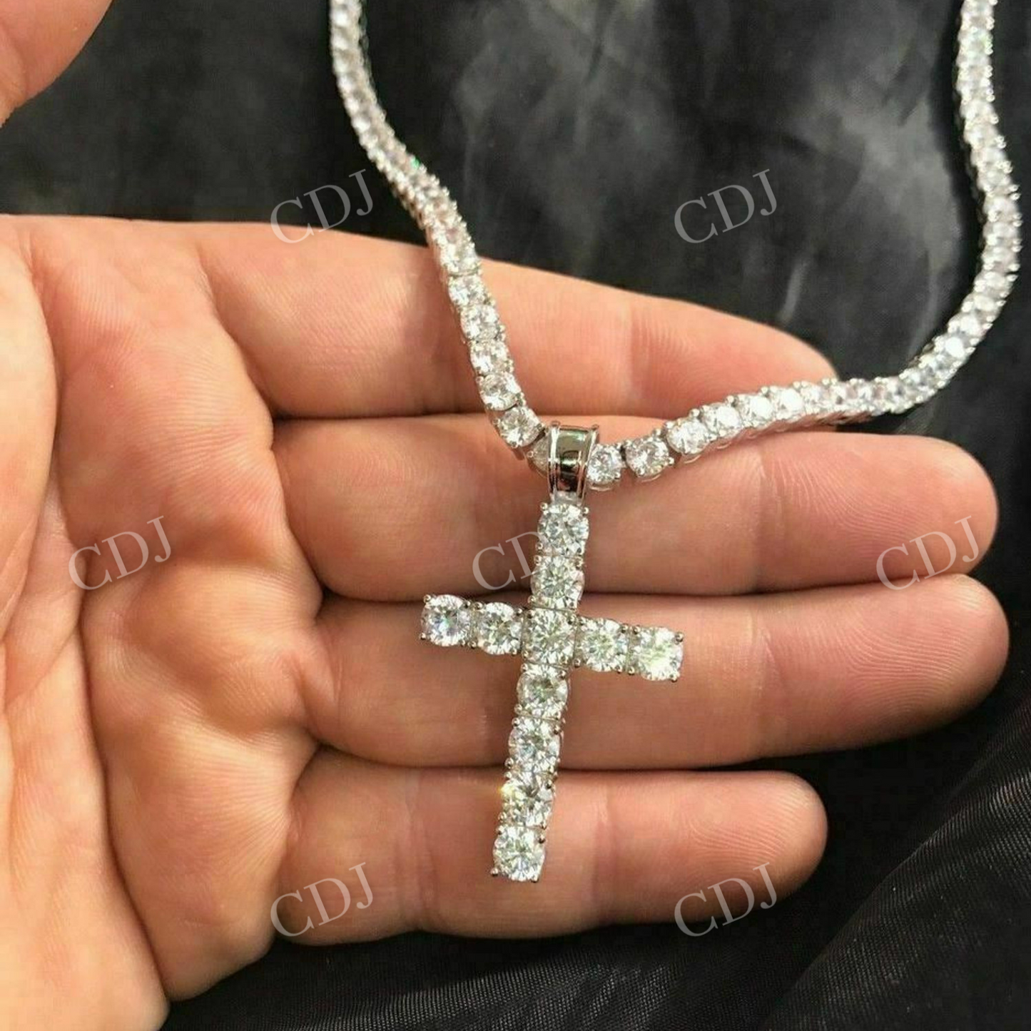 Lab Grown Diamond Cross Pendant For Men  customdiamjewel   